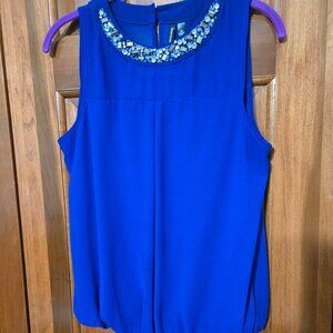 Heartsoul Women' sleeveless blouse with beaded neckline, Medium